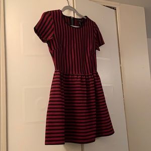 Red and black skater dress